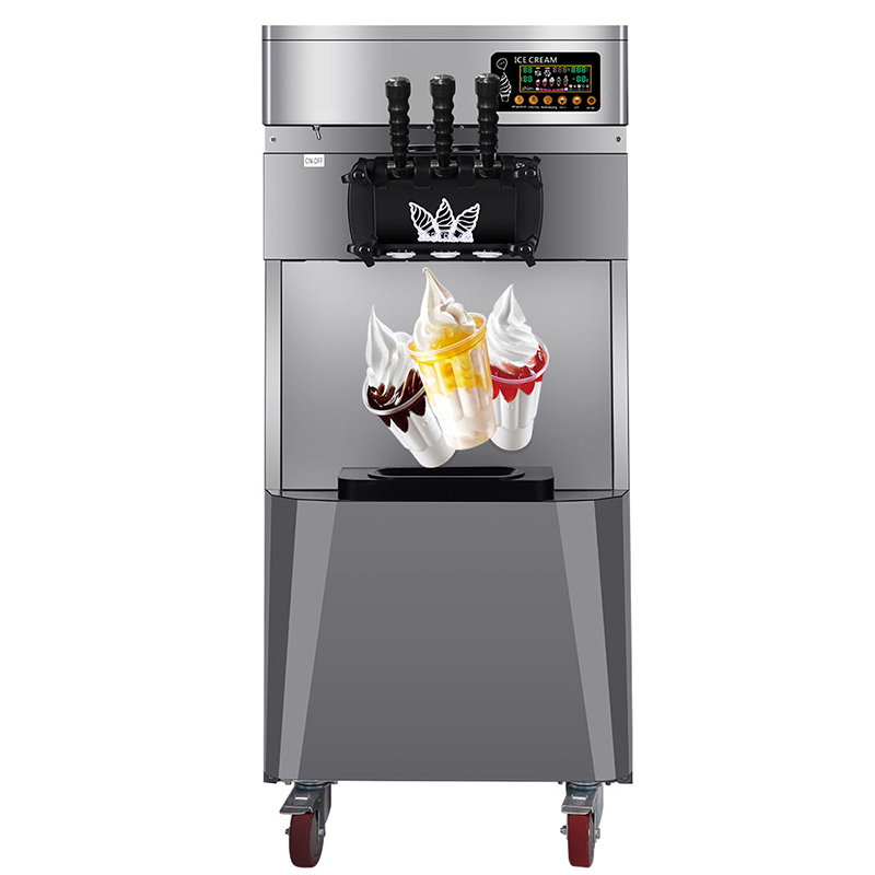 Double Compressor No-Cleaning Vertical Soft Ice Cream Machine With Pre-Cooling