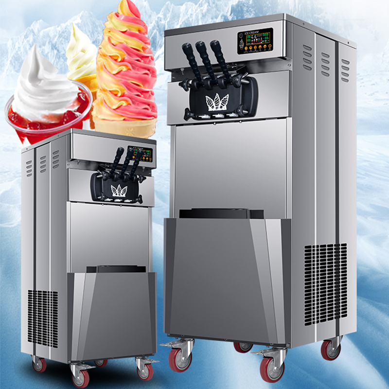 Double Compressor No-Cleaning Vertical Soft Ice Cream Machine With Pre-Cooling