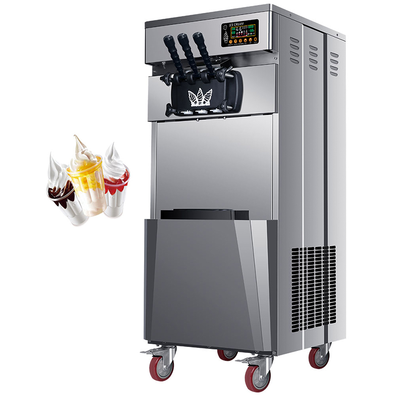 Double Compressor No-Cleaning Vertical Soft Ice Cream Machine With Pre-Cooling